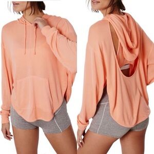 Free People Movement Back Into It Orange Cut Out Hoodie S